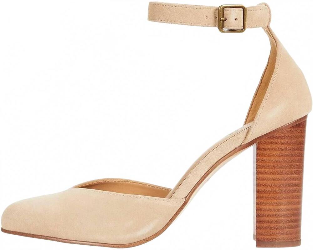NEW SOLUDOS women's collette heeled pumps in sand